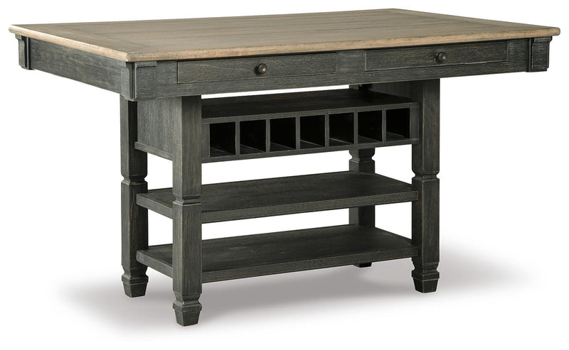Tyler Creek Black/Gray Counter Height Dining Table and 2 Barstools - D736D14