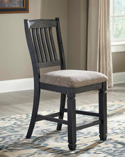 Tyler Creek Black/Grayish Brown Counter Height Dining Table and 4 Barstools with Server - D736D10
