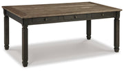 Tyler Creek Black/Grayish Brown Dining Table and 4 Chairs - D736D12