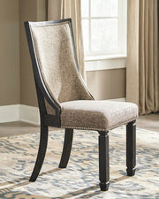 Tyler Creek Black/Grayish Brown Dining Table and 4 Chairs with Bench - D736D11