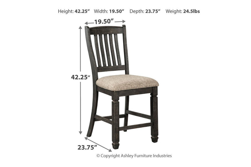 Tyler Creek Black/Grayish Brown Counter Height Bar Stool (Set of 2) - DMV FurnitureBarstool