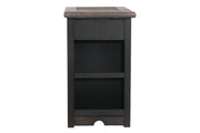 Tyler Creek Grayish Brown/Black Chairside End Table with USB Ports & Outlets - DMV FurnitureEnd Table Chair Side