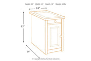 Tyler Creek Grayish Brown/Black Chairside End Table with USB Ports & Outlets - DMV FurnitureEnd Table Chair Side