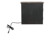Tyler Creek Grayish Brown/Black Chairside End Table with USB Ports & Outlets - DMV FurnitureEnd Table Chair Side