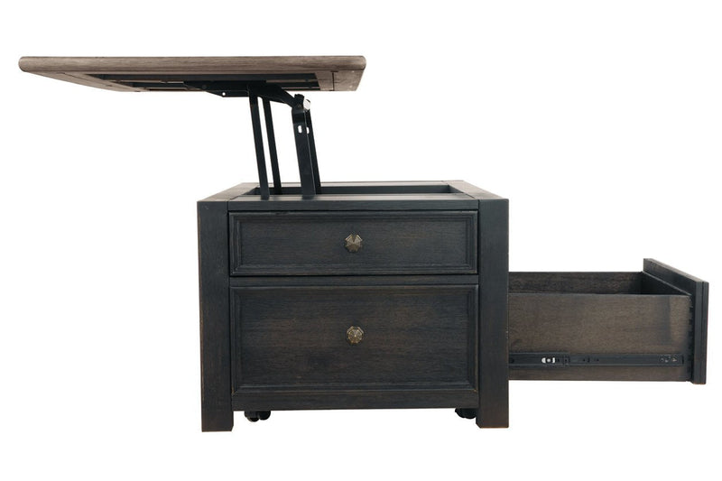 Tyler Creek Grayish Brown/Black Coffee Table with Lift Top - DMV FurnitureCoffee Table
