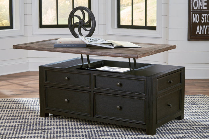 Tyler Creek Grayish Brown/Black Coffee Table with Lift Top - DMV FurnitureCoffee Table