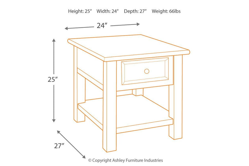 Tyler Creek Grayish Brown/Black End Table - DMV FurnitureEnd Table