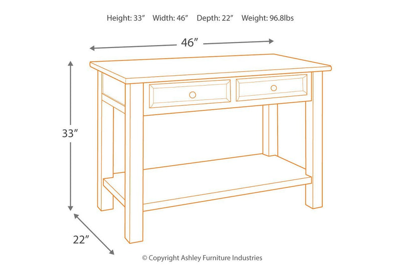 Tyler Creek Grayish Brown/Black Sofa/Console Table - DMV FurnitureSofa Table