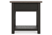Tyler Creek Two - tone Chairside End Table - DMV FurnitureEnd Table Chair Side