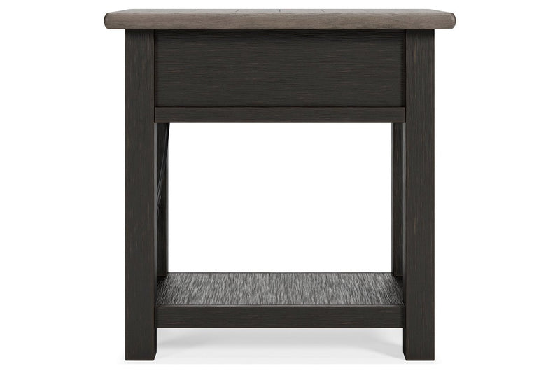 Tyler Creek Two - tone Chairside End Table - DMV FurnitureEnd Table Chair Side