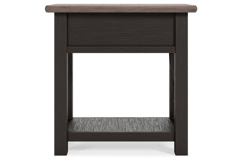 Tyler Creek Two - tone Chairside End Table - DMV FurnitureEnd Table Chair Side