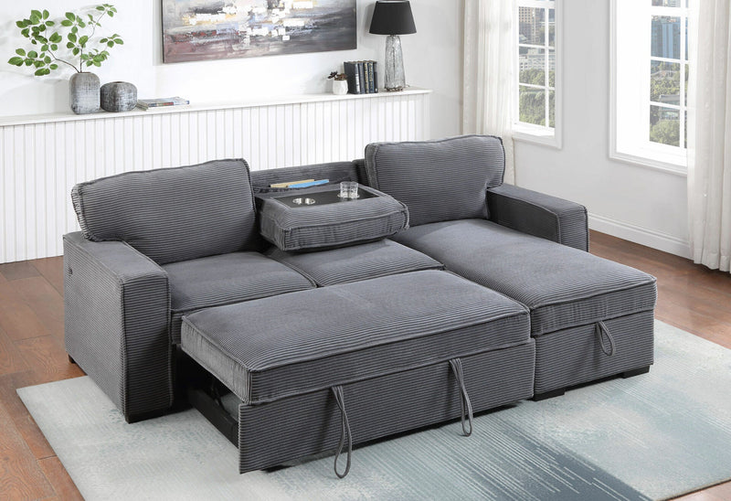U0203 Light Grey Reversible Sofa Bed - DMV FurnitureSleeper Sectional
