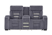 U1895 Grey P2 Console Reclining Loveseat With Is And Led - U1895-GREY-P2 CRLS
