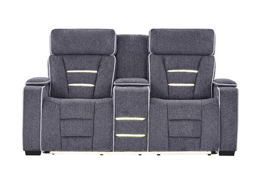 U1895 Grey P2 Console Reclining Loveseat With Is And Led - U1895-GREY-P2 CRLS