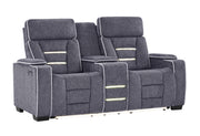 U1895 Grey P2 Console Reclining Loveseat With Is And Led - U1895-GREY-P2 CRLS