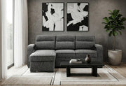 U2601 Dark Grey Reversible Sofa Bed With Drop Down Table And Speaker - U2601-DRK GRY-REV SOFA BED
