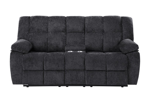 U6000 Black Console Reclining Loveseat - U6000-BLACK-CRLS-N