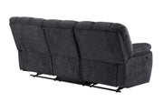 U6000 Black Reclining Sofa - U6000-BLACK-RS-N