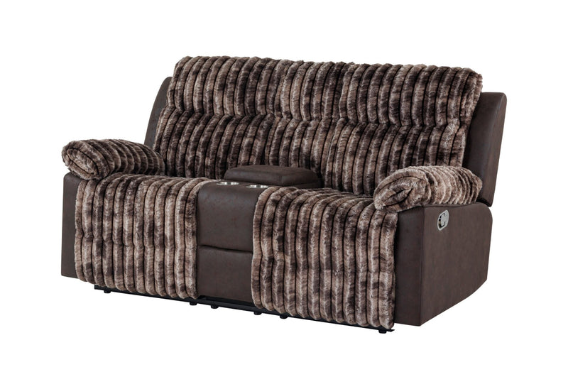 U6028 Brown Console Reclining Loveseat - U6028-BROWN-CRLS-N