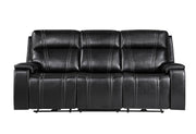U8880 Black Leather Power Reclining Sofa - U8880-BLK LEATHER-PRS