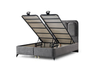 Uludag Storage Bed With Headboard - Queen in Grey - 200-ELIF-ULU-150-EY320-SB