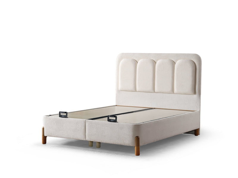 Uludag Storage Bed With Headboard - Queen in Grey - 200-ELIF-ULU-150-EY320-SB