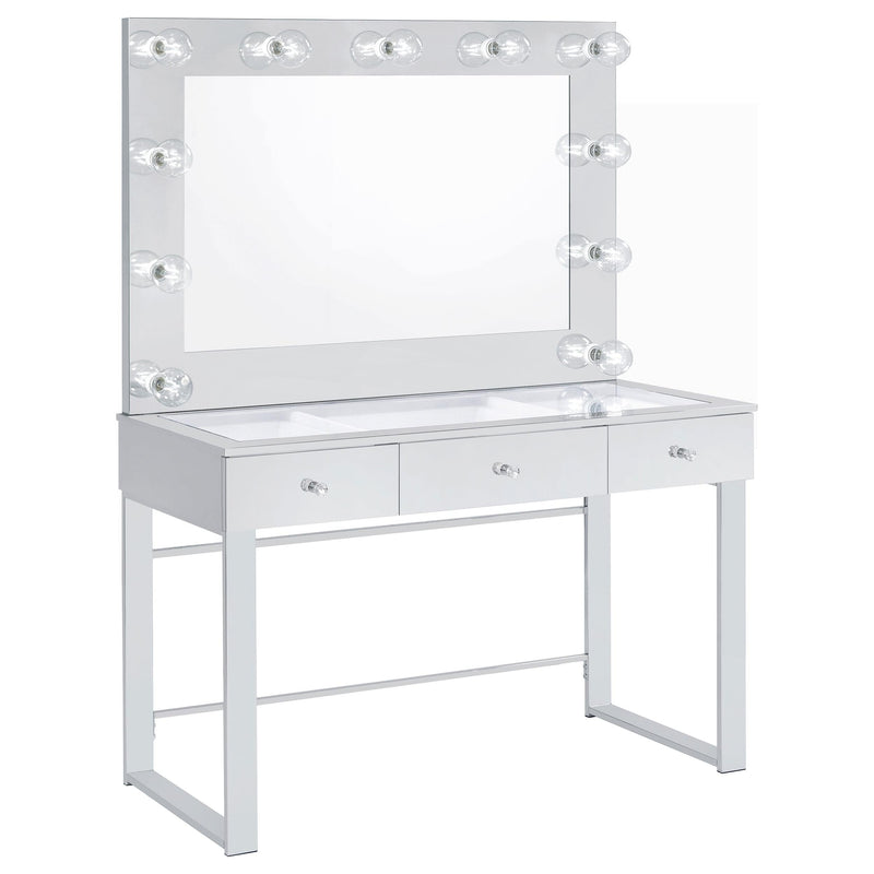 Umbridge 3-drawer Vanity Set with Lighting Chrome and White - 935934