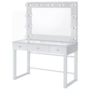 Umbridge 3-drawer Vanity Set with Lighting Chrome and White - 935934