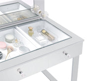 Umbridge 3-drawer Vanity Set with Lighting Chrome and White - 935934