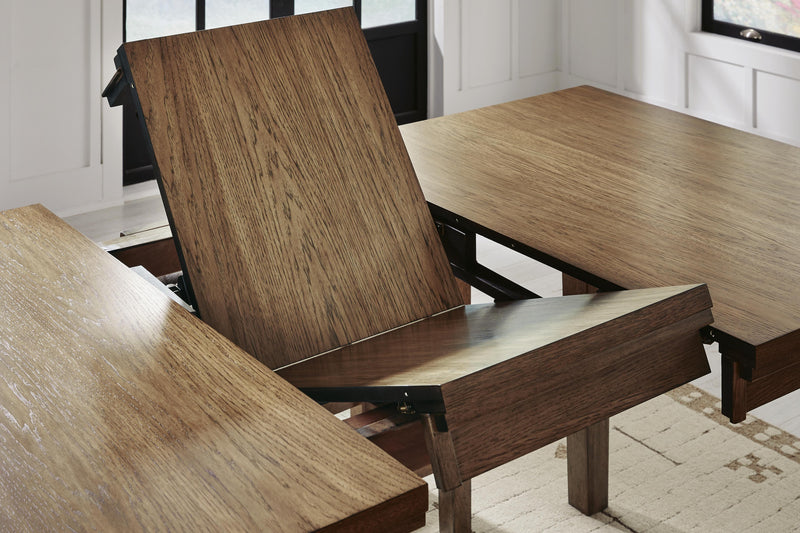 Urbinforte Counter Height Dining Table and 8 Barstools in Light Brown - PKG024536
