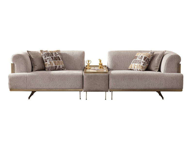Urla 4-pieces (Sofa & Module Sofa & 2 Chair) Livingroom Set Cream in Cream - 101-URL-ANG04-33M11