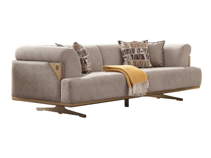 Urla 4-pieces (Sofa & Module Sofa & 2 Chair) Livingroom Set Cream in Cream - 101-URL-ANG04-33M11