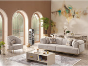 Urla 4-pieces (Sofa & Module Sofa & 2 Chair) Livingroom Set Cream in Cream - 101-URL-ANG04-33M11