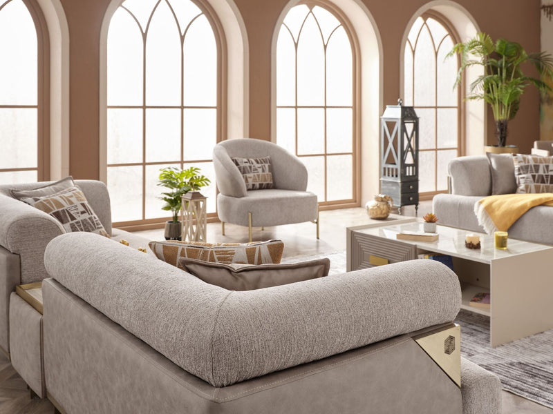 Urla Stationary Sofa Cream in Cream - 101-URL-ANG04-3
