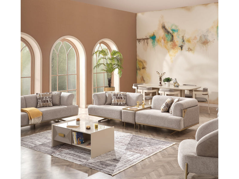Urla Stationary Sofa Cream in Cream - 101-URL-ANG04-3