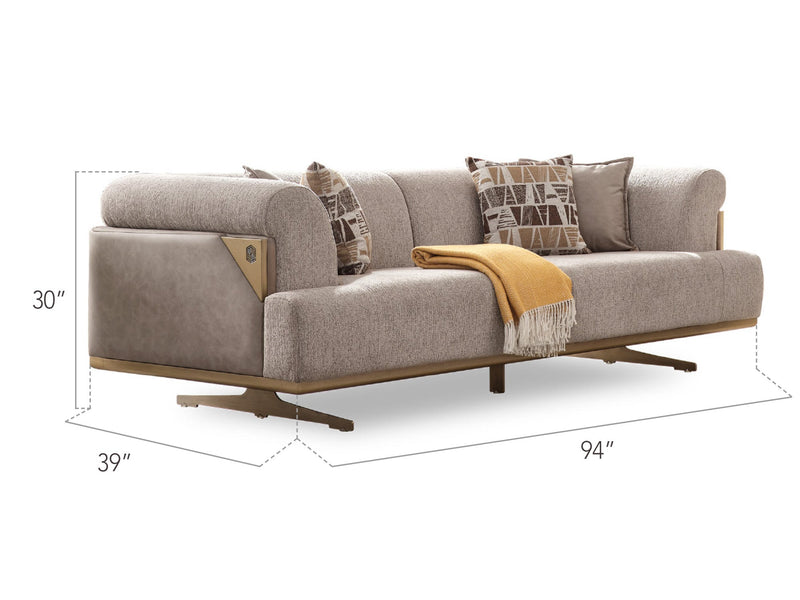 Urla Stationary Sofa Cream in Cream - 101-URL-ANG04-3