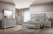 Vail Gray King LED Upholstered Panel Bed - DMV FurnitureKing Bed