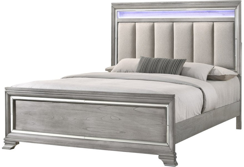 Vail Gray LED King Panel Bed - DMV FurnitureKing Bed