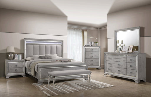 Vail Gray LED Upholstered Panel Bedroom Set - DMV FurnitureBedroom Set