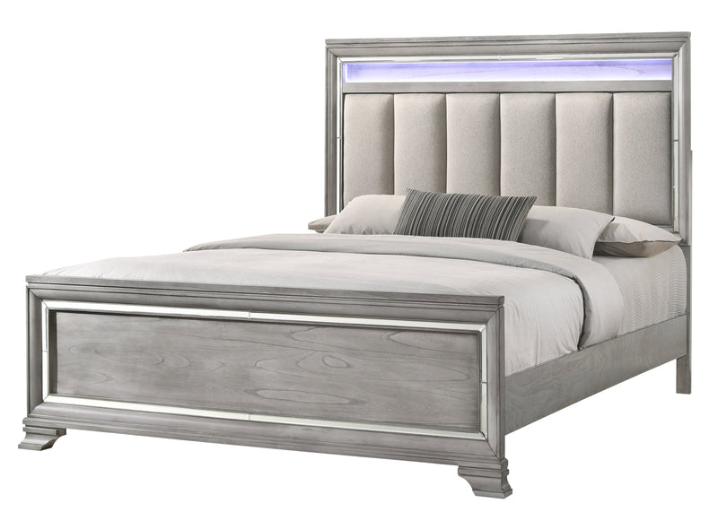 Vail Gray LED Upholstered Panel Bedroom Set - DMV FurnitureBedroom Set