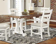 Valebeck Beige/White Dining Table and 8 Chairs with Server - D546D12