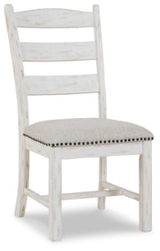 Valebeck Beige/White Dining Table and 8 Chairs with Server - D546D12
