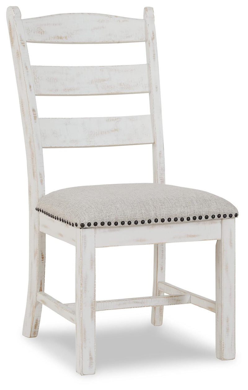 Valebeck Beige/White Dining Table and 8 Chairs with Server - D546D12