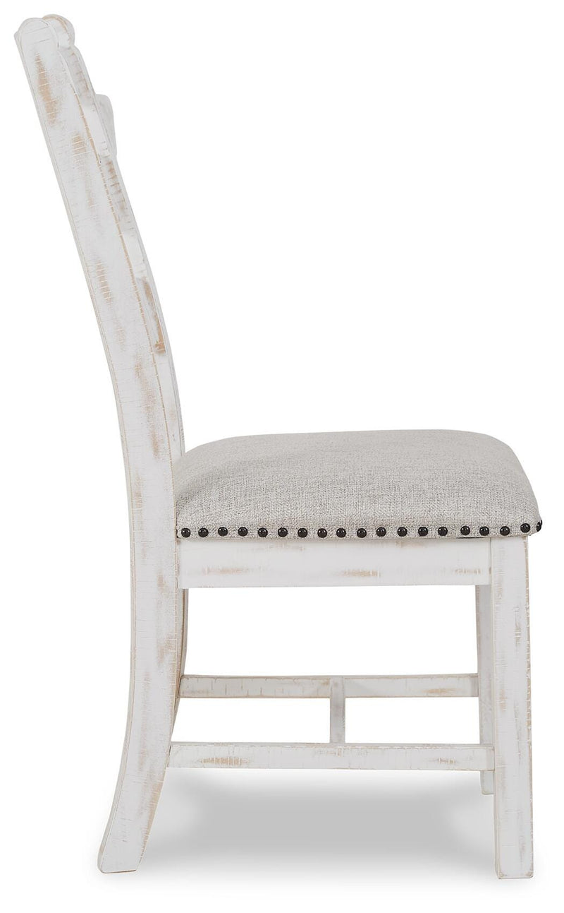 Valebeck Beige/White Dining Table and 8 Chairs with Server - D546D12