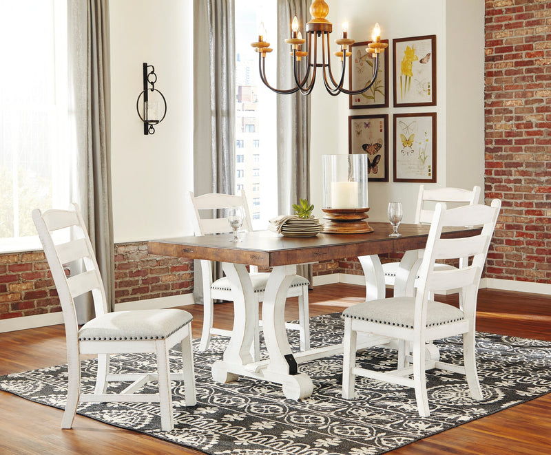 Valebeck Beige/White Rectangular Dining Set - DMV FurnitureDining Room Set