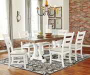 Valebeck Beige/White Rectangular Dining Set - DMV FurnitureDining Room Set