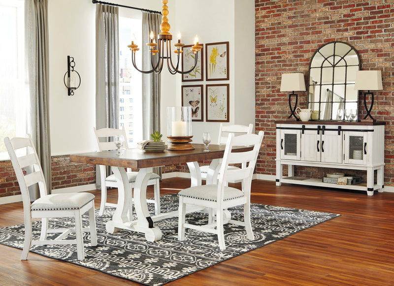 Valebeck Beige/White Rectangular Dining Set - DMV FurnitureDining Room Set