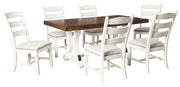 Valebeck Beige/White Rectangular Dining Set - DMV FurnitureDining Room Set