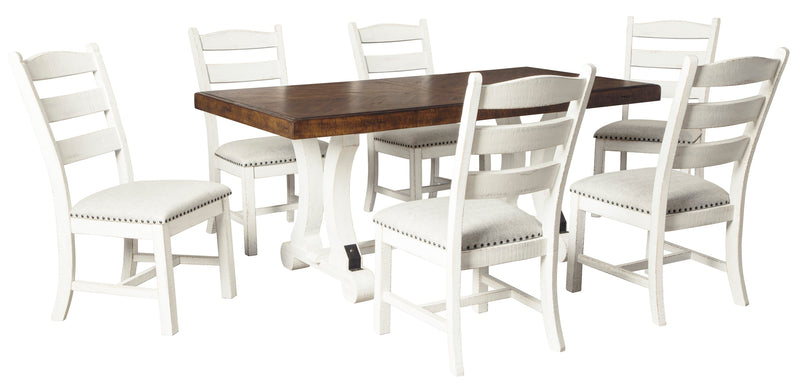 Valebeck Beige/White Rectangular Dining Set - DMV FurnitureDining Room Set