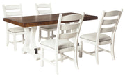Valebeck Beige/White Rectangular Dining Set - DMV FurnitureDining Room Set